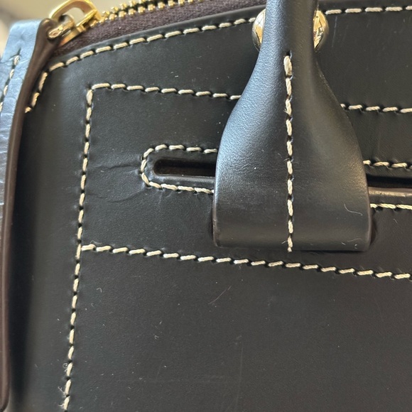 Dooney & Bourke Black Satchel with Gold Logo - Picture 3 of 5